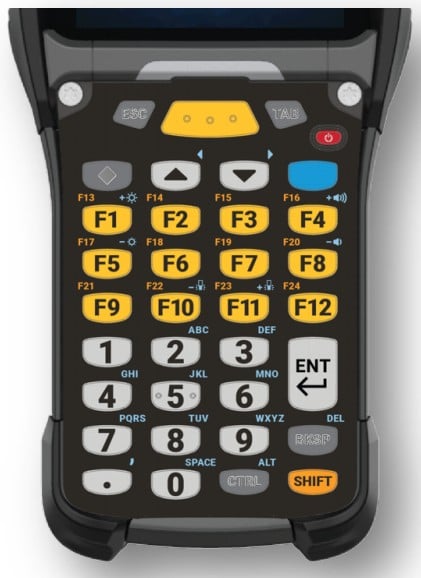 Zebra KYPD-MC9334FNR-01 mobile device keyboard Alphanumeric English Black, Gray, Yellow