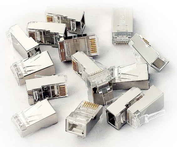 RJ45 Modular plug (8P8C) universal, CAT 6A, shielded, AWG 26-24, 100 pieces