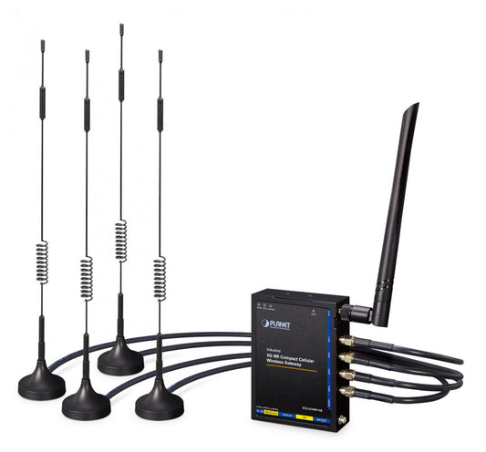Planet ICG-2210W-NR-US Industrial 5G NR Compact Cellular Wireless Gateway with 2-Port 10/100/1000T (Sub-6 5G NR NA, 2 SIM card slots, 802.11ac WiFi, 2.4GHz and