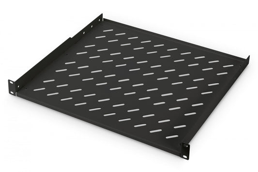 1U fixed shelf for racks from 600 mm depth 44x483x399 mm, up to 15 kg, black (RAL 9005)