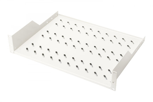 2U fixed shelf for racks from 450 mm depth 88x483x349 mm, up to 25 kg, grey (RAL 7035)