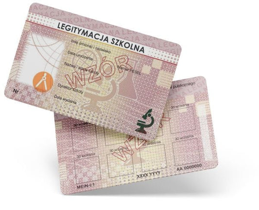 School ID card blank forms package 100 pcs.