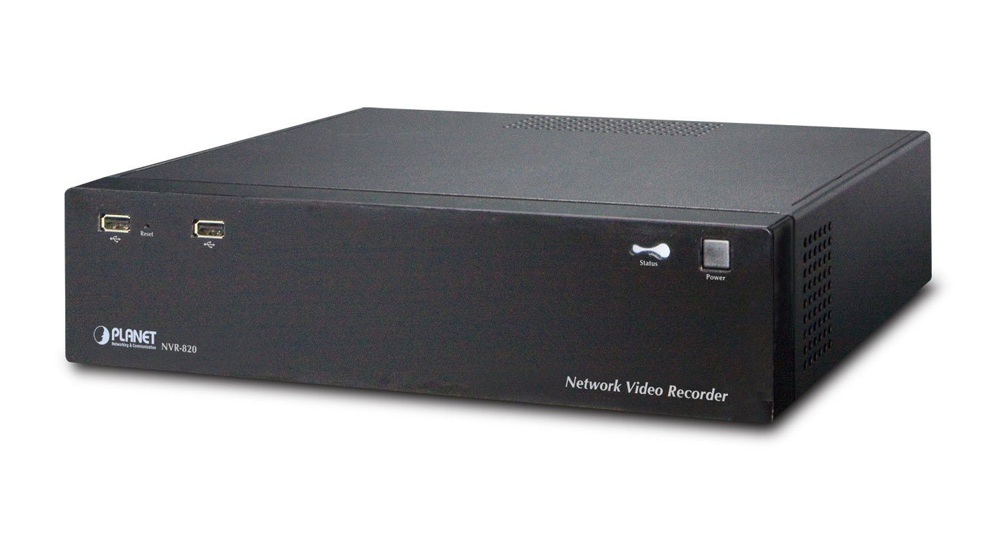 Planet NVR-820 8-Channel Advanced NVR with HDMI Local Display, 2*SATA-HDD, Gigabit LAN, HDMI/VGA, Auto-discovery, eMAP, ONVIF, PLANET Easy DDNS, Mobile APP, 256