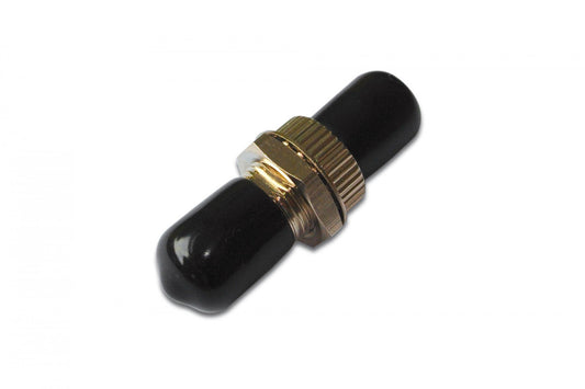 FO coupler, simplex, ST to ST, MM ceramic sleeve, metal housing, black dust caps