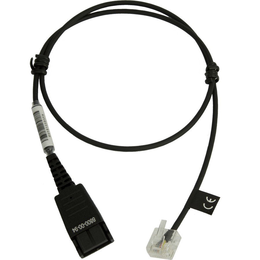 QD to RJ45, straight, unbalanced version for GN1900/GN2000 and GN2100 Standard Headset on Siemens Openstage