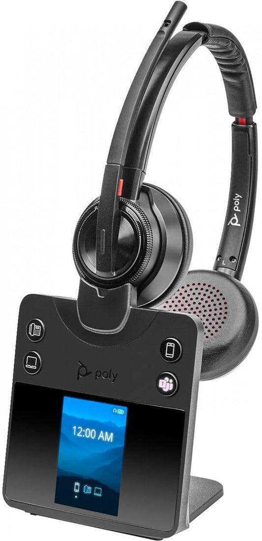 HP POLY 8L5B3AA#ABB Poly Savi 8420 Office Wireless Headset - DECT / Bluetooth - Noise Cancelling - Black - Microsoft Teams Certified