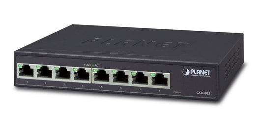Planet GSD-805 8-Port 1000Base-T Desktop Gigabit Ethernet Switch - Internal Power