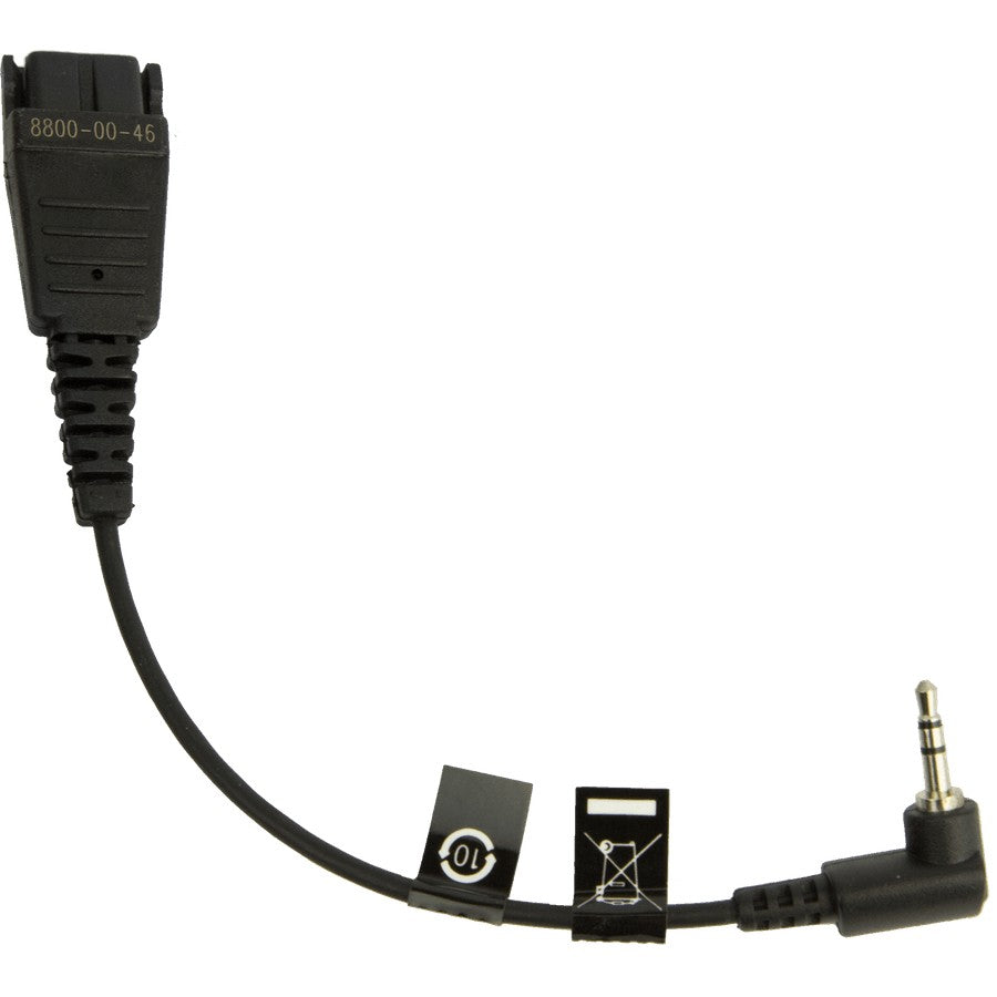 QD Cord to 2,5mm pin plug, angulate, 15cm, e.g. for Panasonic GB500, PLX CA40