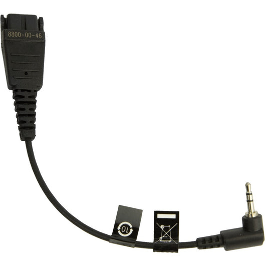 QD Cord to 2,5mm pin plug, angulate, 15cm, e.g. for Panasonic GB500, PLX CA40