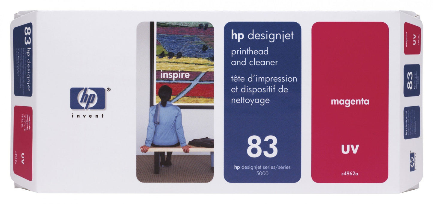 HP 83 Magenta DesignJet UV Printhead and Printhead Cleaner