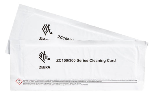 Zebra 105999-310-01 Cleaning Card Kit for ZC100/300 - 2 Cards