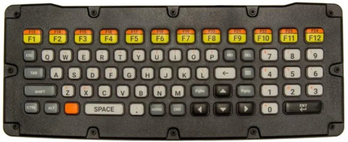 Zebra KYBD-QW-VC80-S-1 - Full-size (100%) - Wired - USB - QWERTY - Black - Yellow