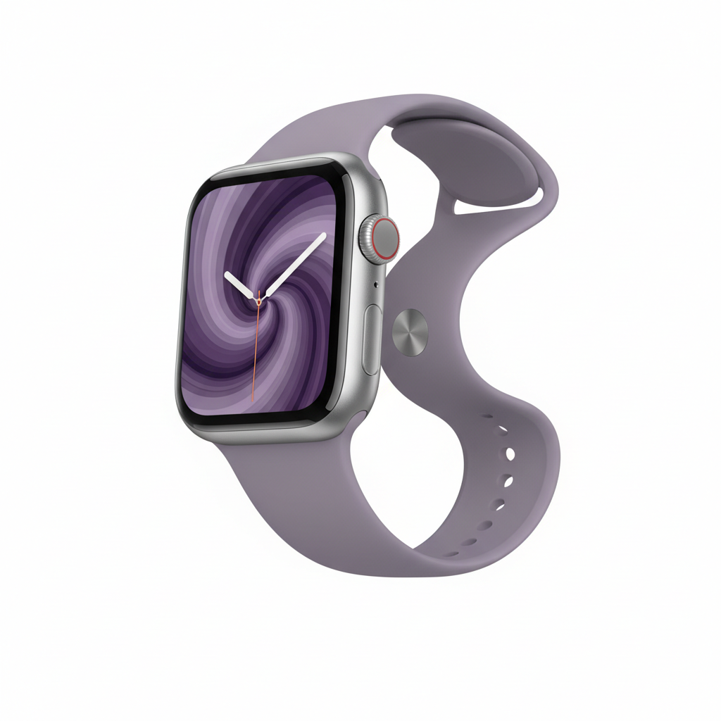 Apple Watch Series 11  GPS + Cellular 42mm Silver Aluminium Case with Purple Fog Sport Band - M/L