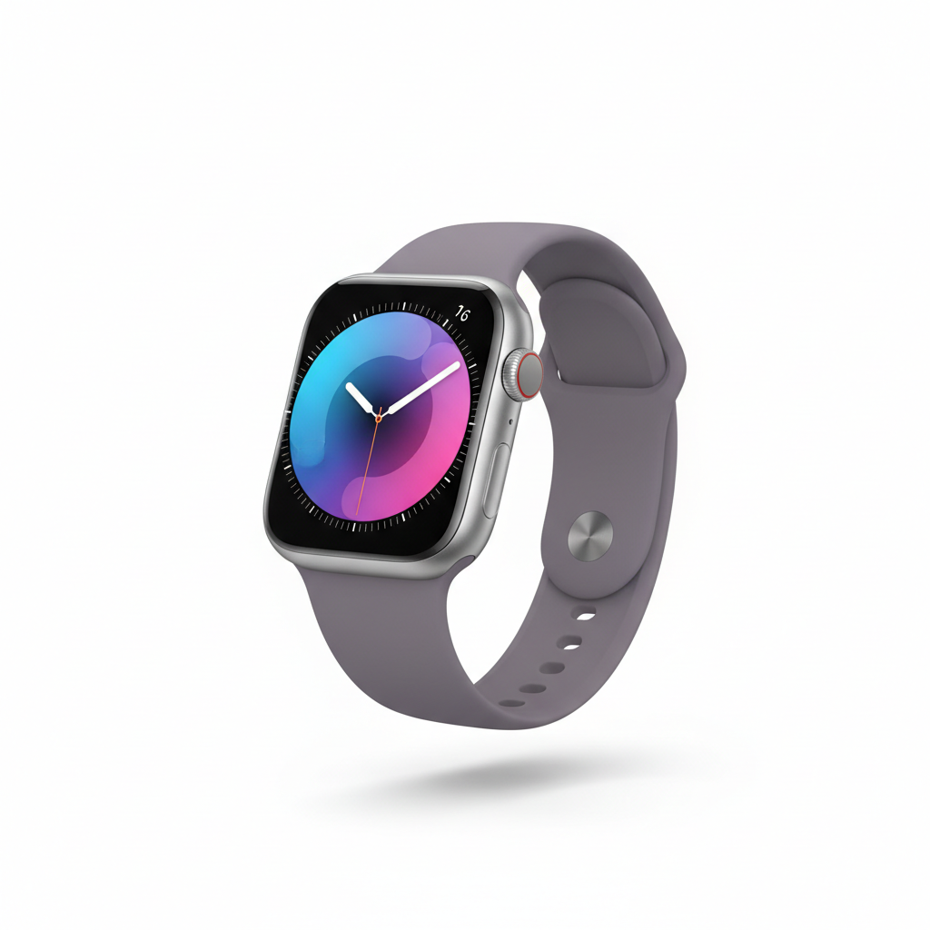 Apple Watch Series 11  GPS + Cellular 46mm Silver Aluminium Case with Purple Fog Sport Band - S/M