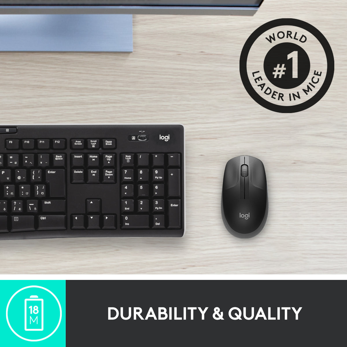 Logitech M190 FULL-SIZE WIRELESS MOUSE/CHARCOAL EMEA