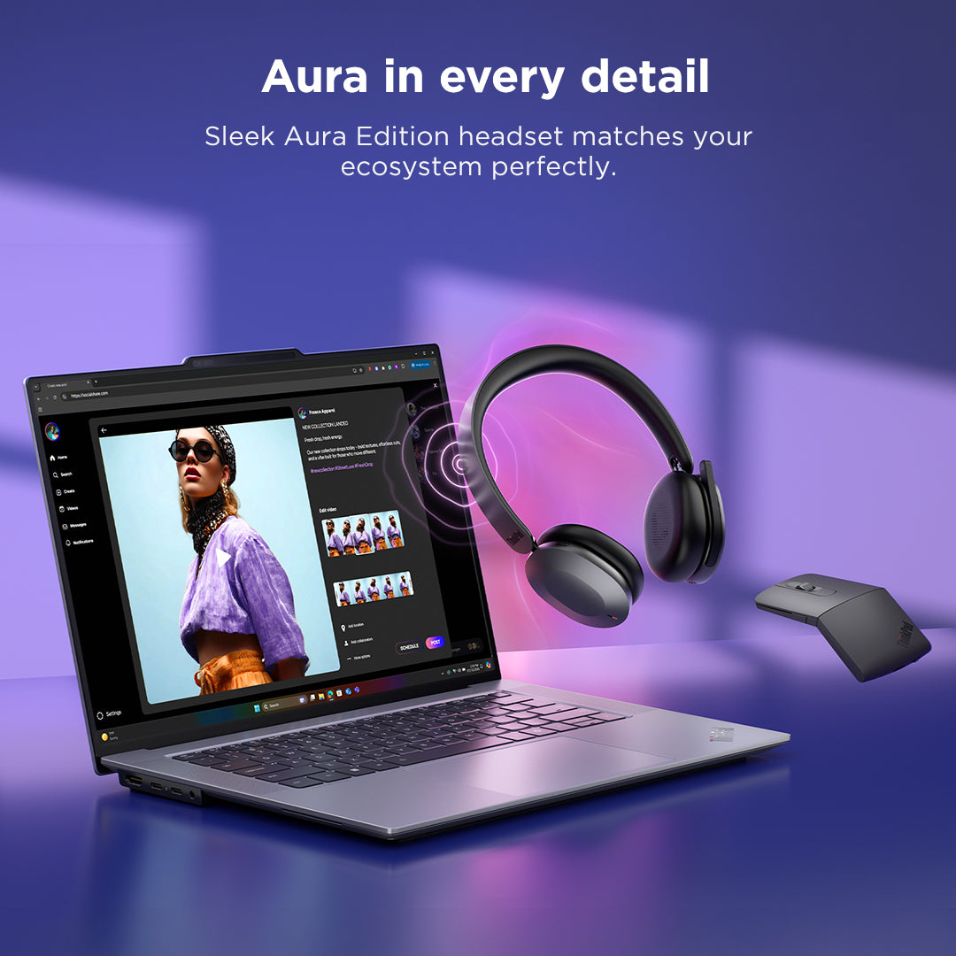 Lenovo ThinkPad Dual-Mode Wireless ANC Foldable Headset 8550 (Aura Edition, Teams, USB-C)