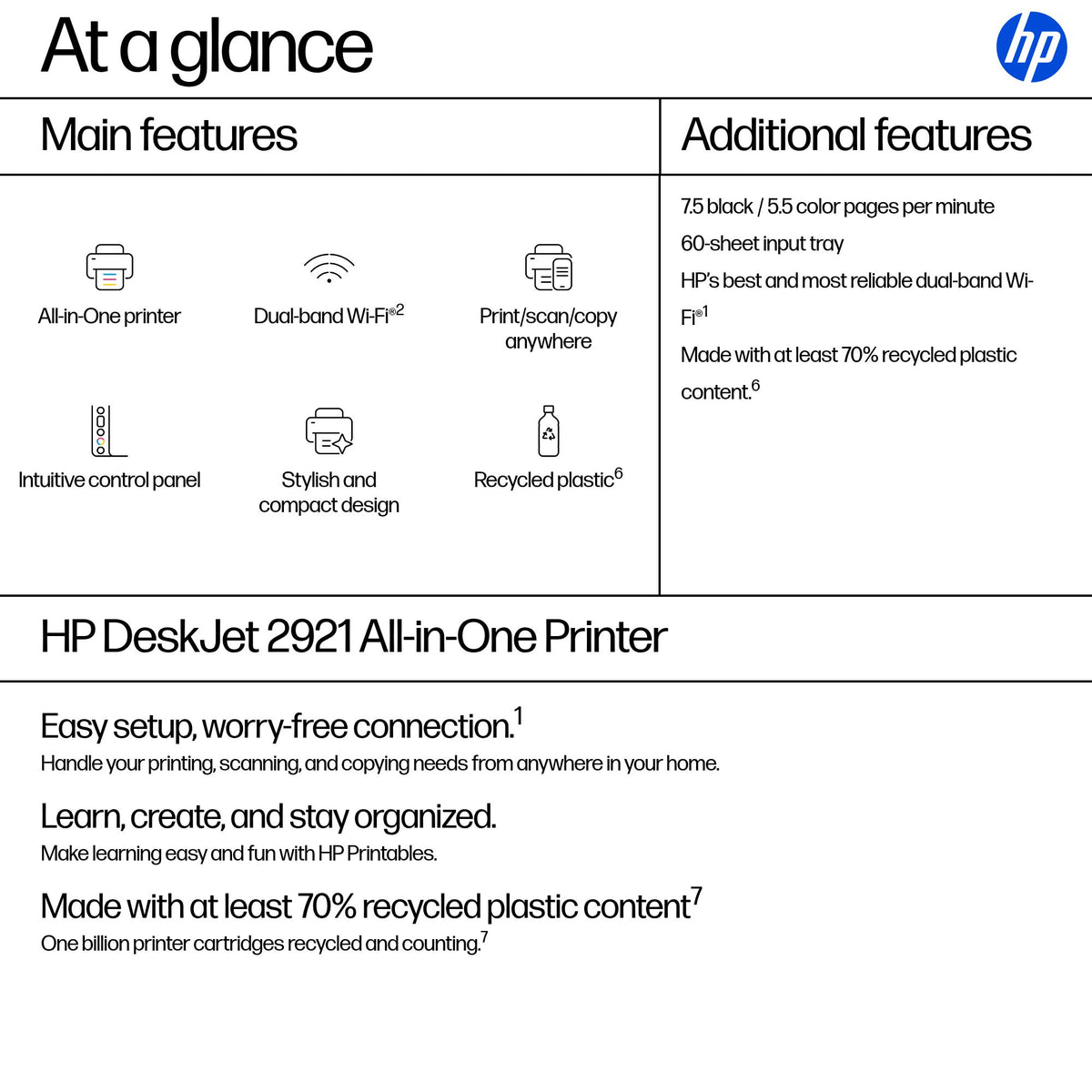 HP Inc. HP DeskJet 2921 All-in-One Printer