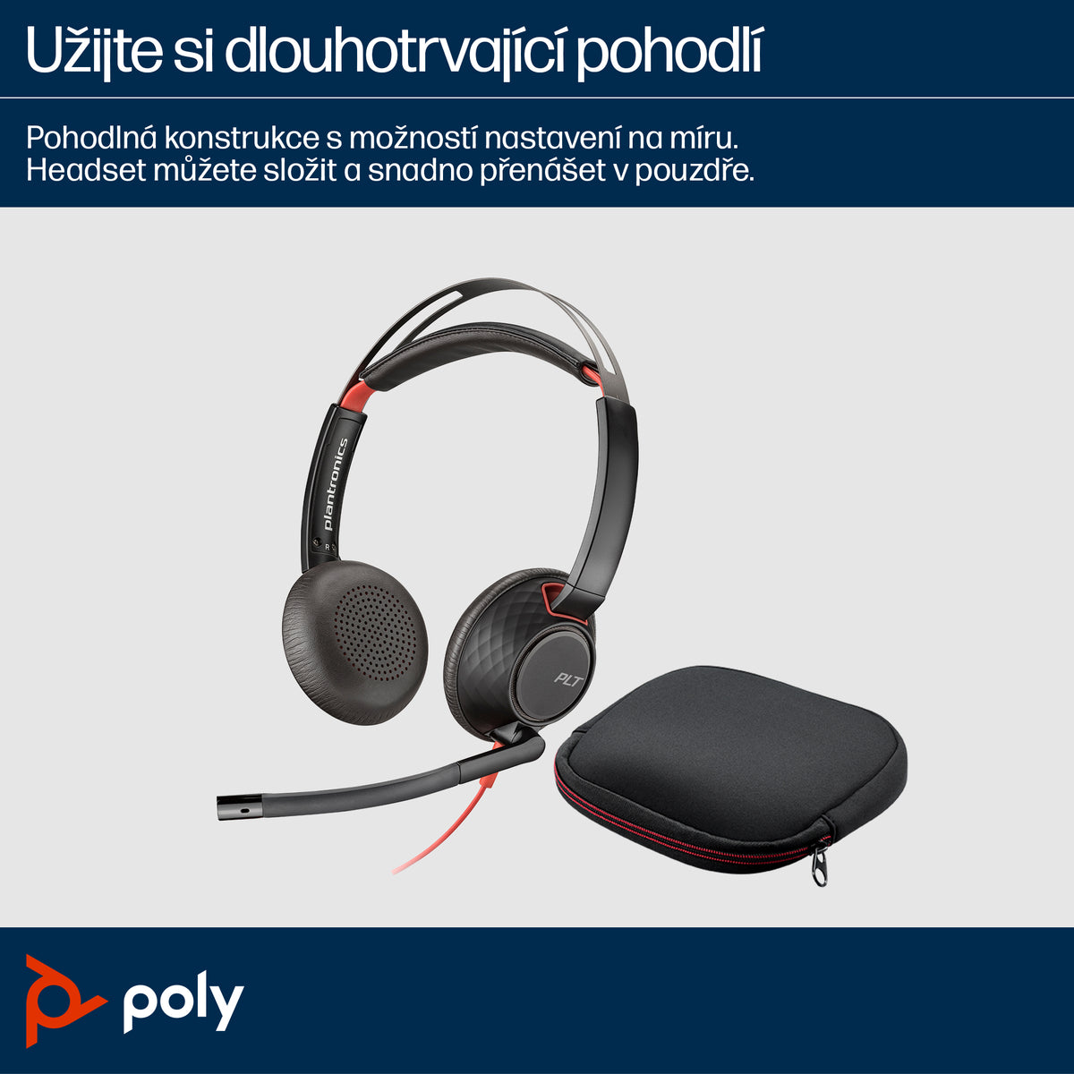 HP Inc. Poly Blackwire 5220 Stereo USB-C Headset +3.5mm Plug +USB-C/A Adapter