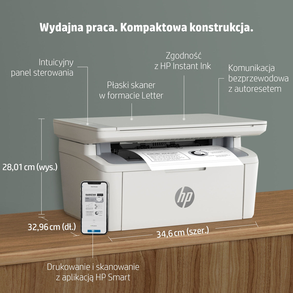 HP Inc. HP LaserJet MFP M140w Printer