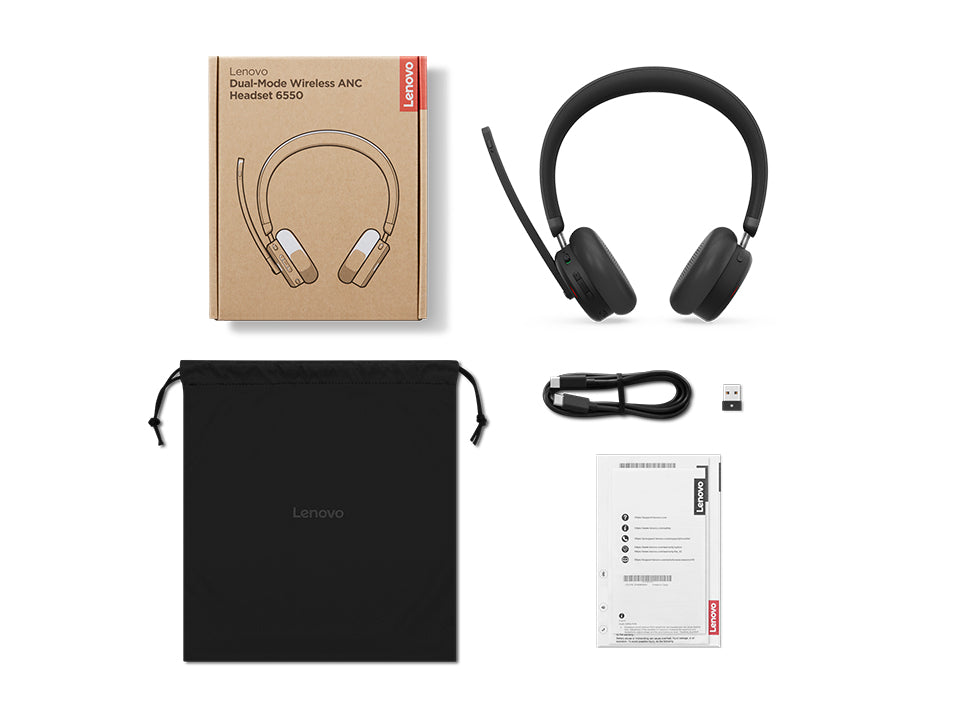 Lenovo Dual-Mode Wireless ANC Headset 6550 (USB-A, Teams)