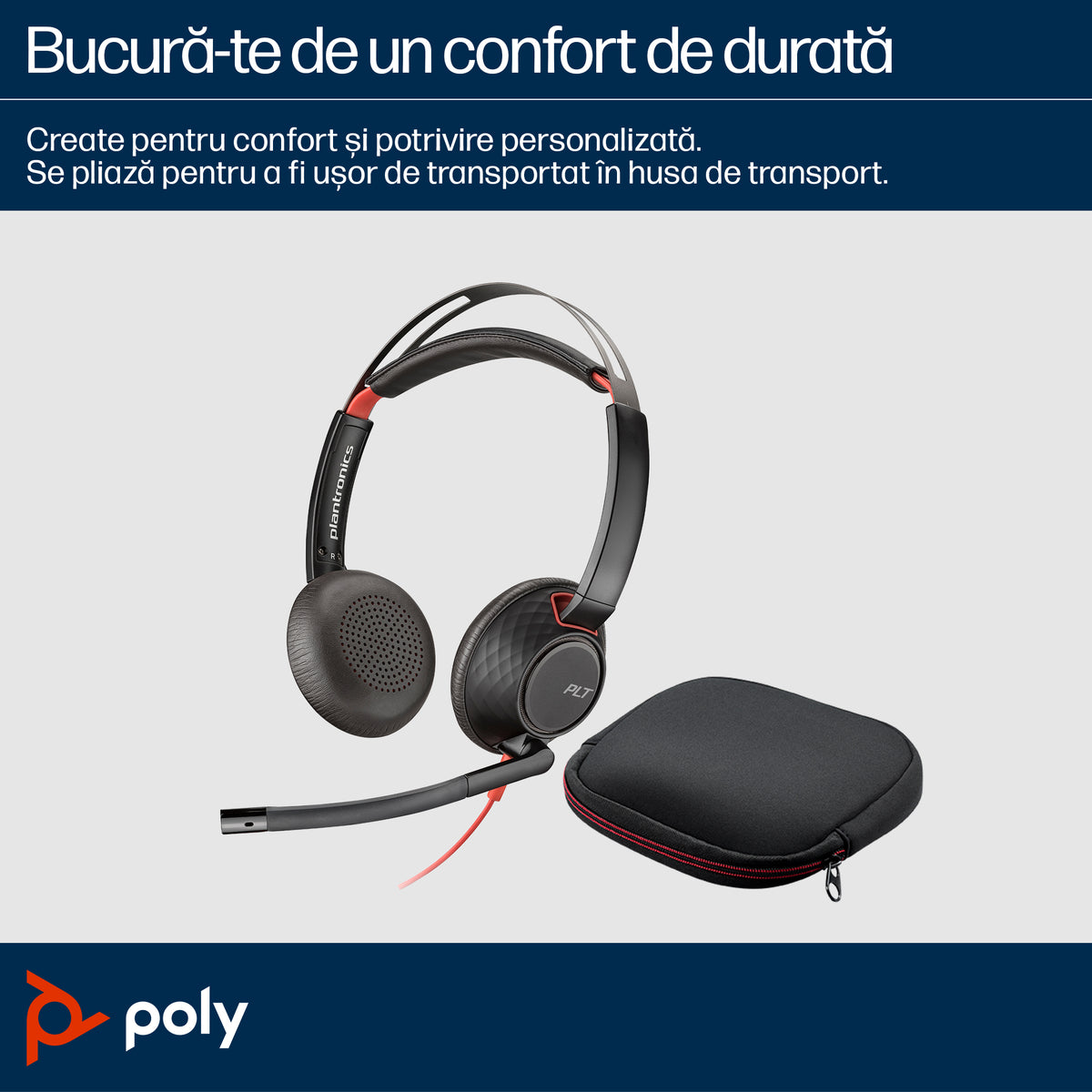 HP Inc. Poly Blackwire 5220 Stereo USB-C Headset +3.5mm Plug +USB-C/A Adapter