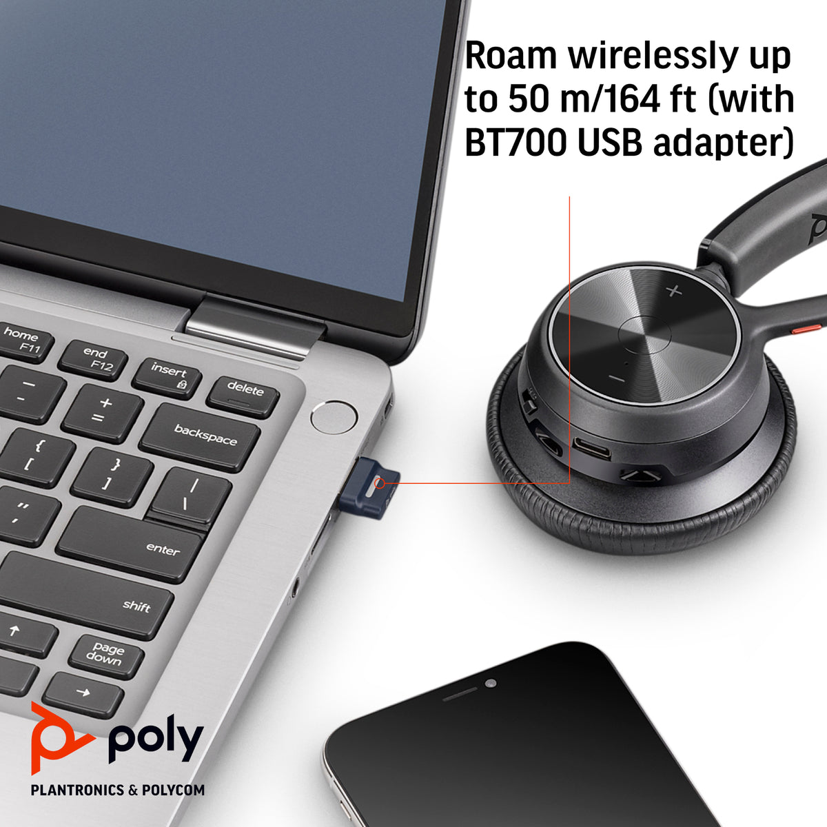 HP Inc. Poly Voyager 4320 USB-C Headset +BT700 dongle