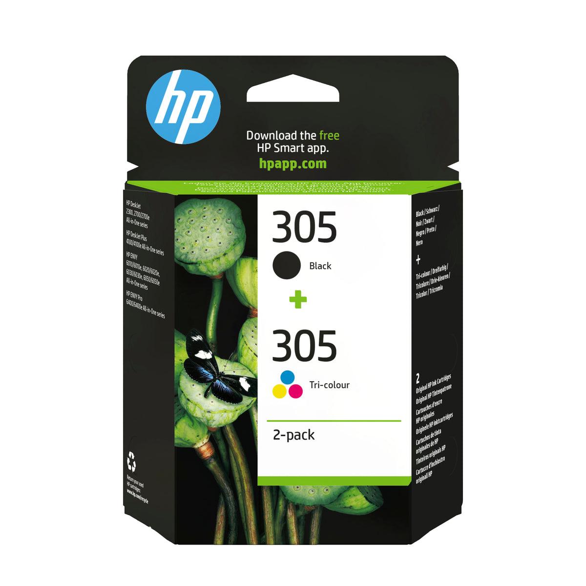 HP Inc. HP 305 2-PACK TRI-COLOR/Black/ORIGINAL INK CARTRIDGE