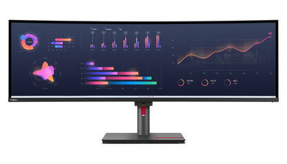 Lenovo Monitor ThinkVision P49w-30 49" 32:9 IPS 5120 x 1440 Curved 4ms 350cd 2000:1 60Hz Dock Speakers Tilt Swivel Lift