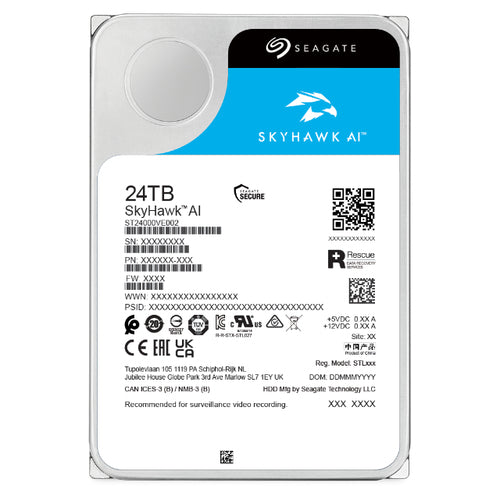 Seagate SKYHAWK AI 24TB 5YRS WARRANTY/3.5IN 6GB/S SATA 512MB