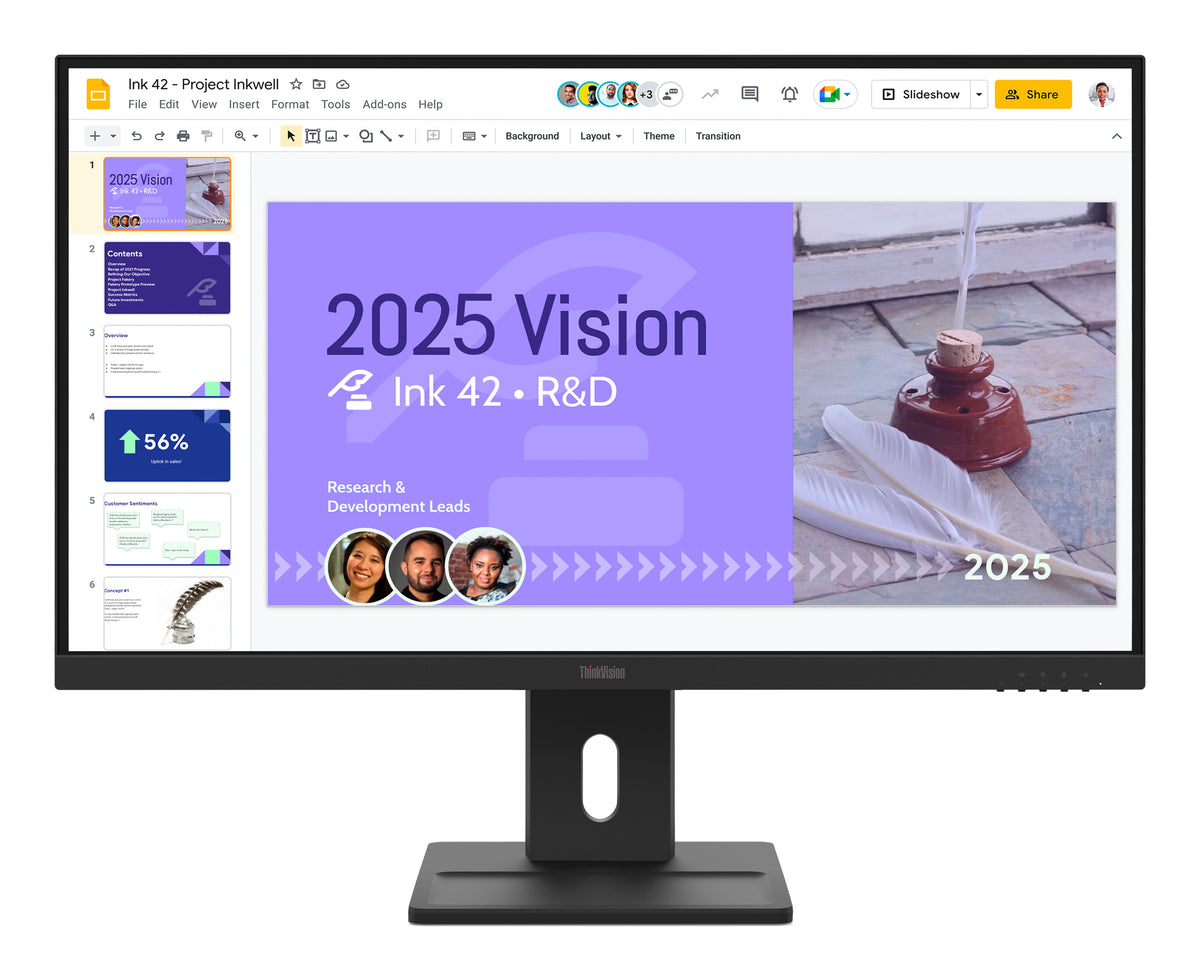 Lenovo Monitor Lenovo ThinkVision E27Q-40 - LED monitor - 27" - 2560 x 1440 QHD @ 100 Hz - IPS - 350 cd/m² - 1500:1 - 4 ms - 2xHDMI, DisplayPort - speakers - raven black