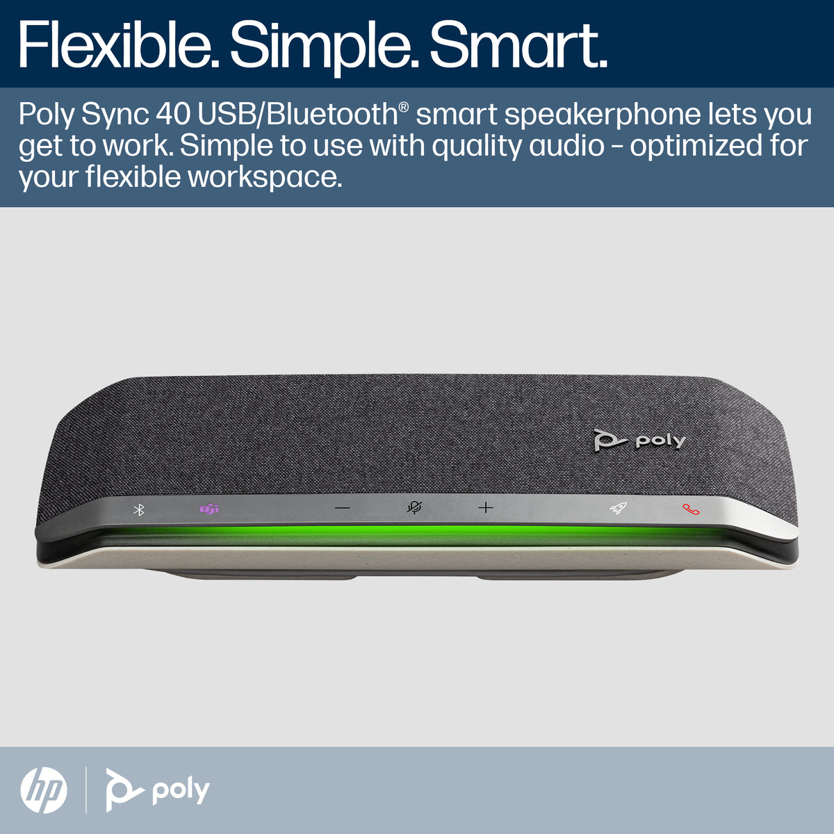 HP Inc. Poly Sync 40+ Microsoft Teams Certified USB-A USB-C Speakerphone +BT700 USB-A Adapter