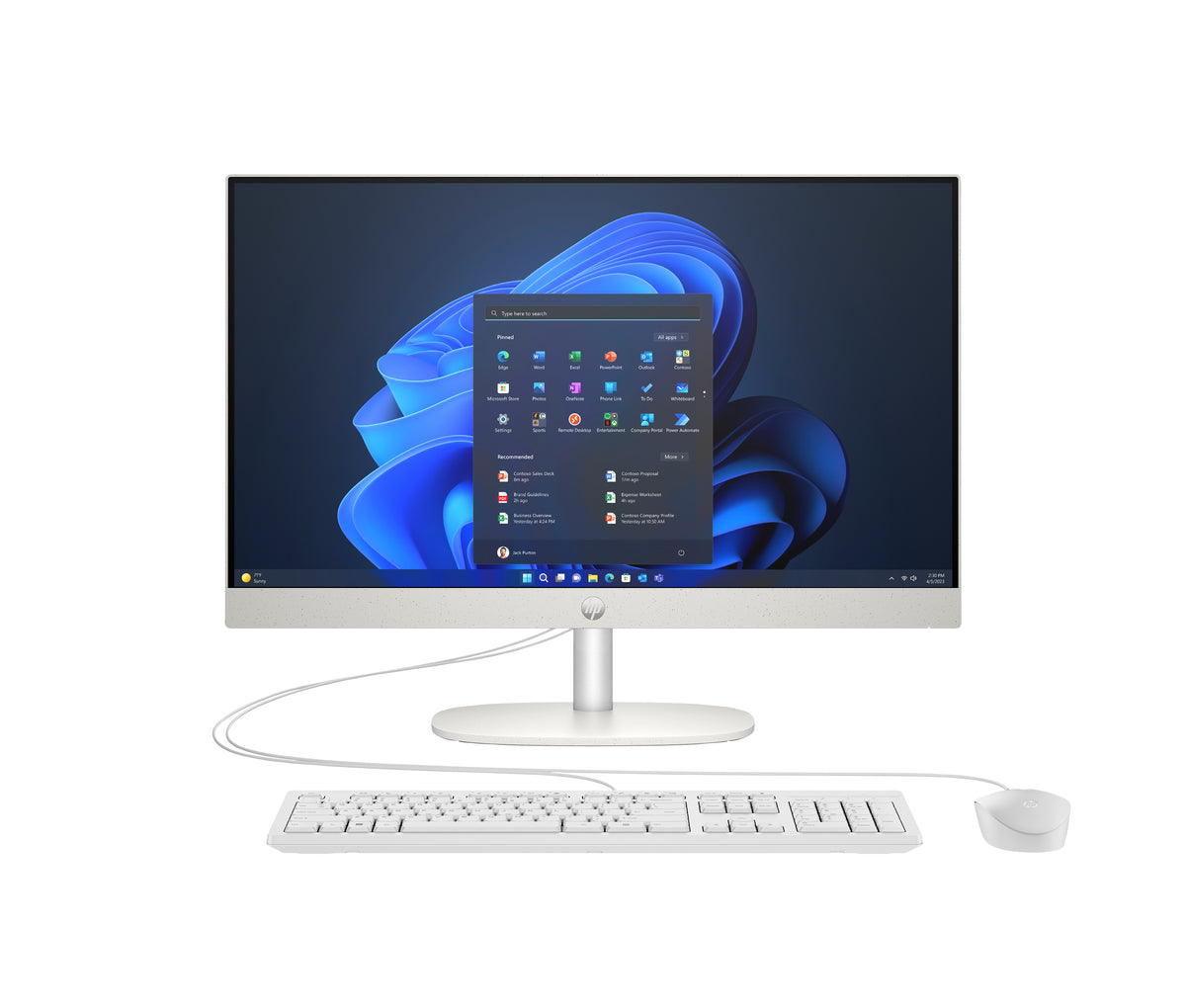 HP Inc. HP ProOne 245 G10 AIO 23.8 FHD IPS AG 250n R5 7520U 16GB 512GB Win11P 3/3/3 White