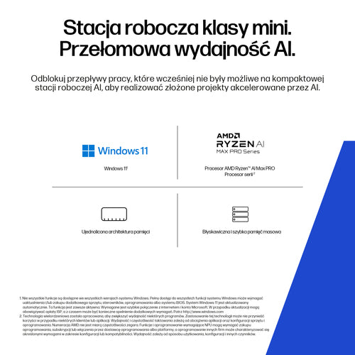 HP Inc. Z2 Mini G1a Ryzen AI Max Pro 390 1TB 64GB W11P64 3/3/3