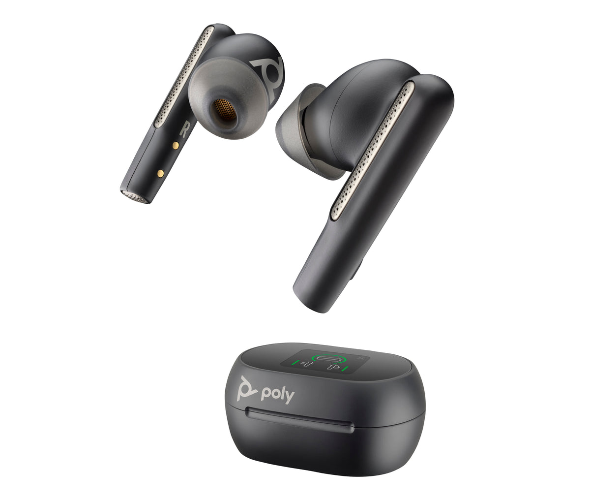 HP Inc. Poly Voyager Free 60+ UC M Carbon Black Earbuds +BT700 USB-C Adapter +Touchscreen Charge Case