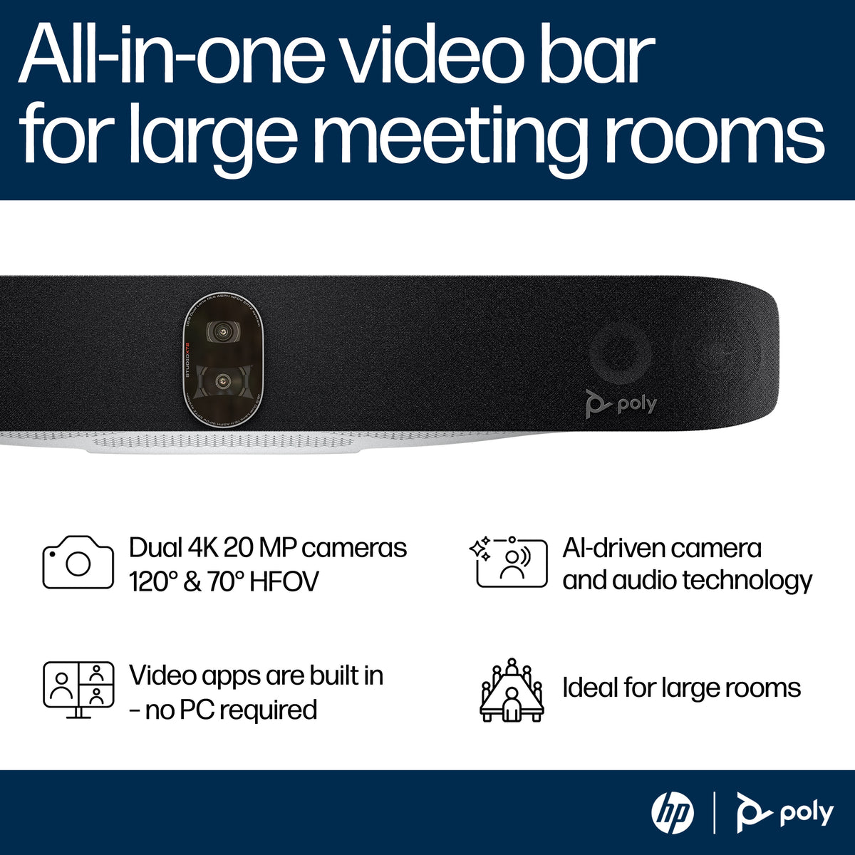 HP Inc. POLY STUDIO X72 ALL-IN-ONE/VIDEO BAR