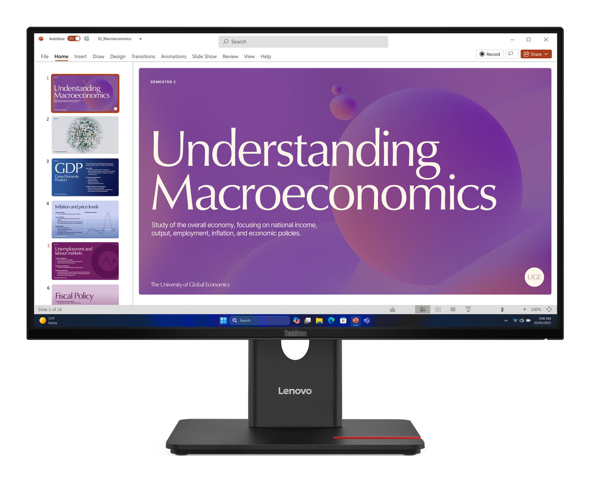 Lenovo Monitor ThinkVision T24D-40 23,8" IPS FHD 4ms 250cd 1500:1 120Hz Dock DaisyChain HUB Tilt Swivel Lift Pivot