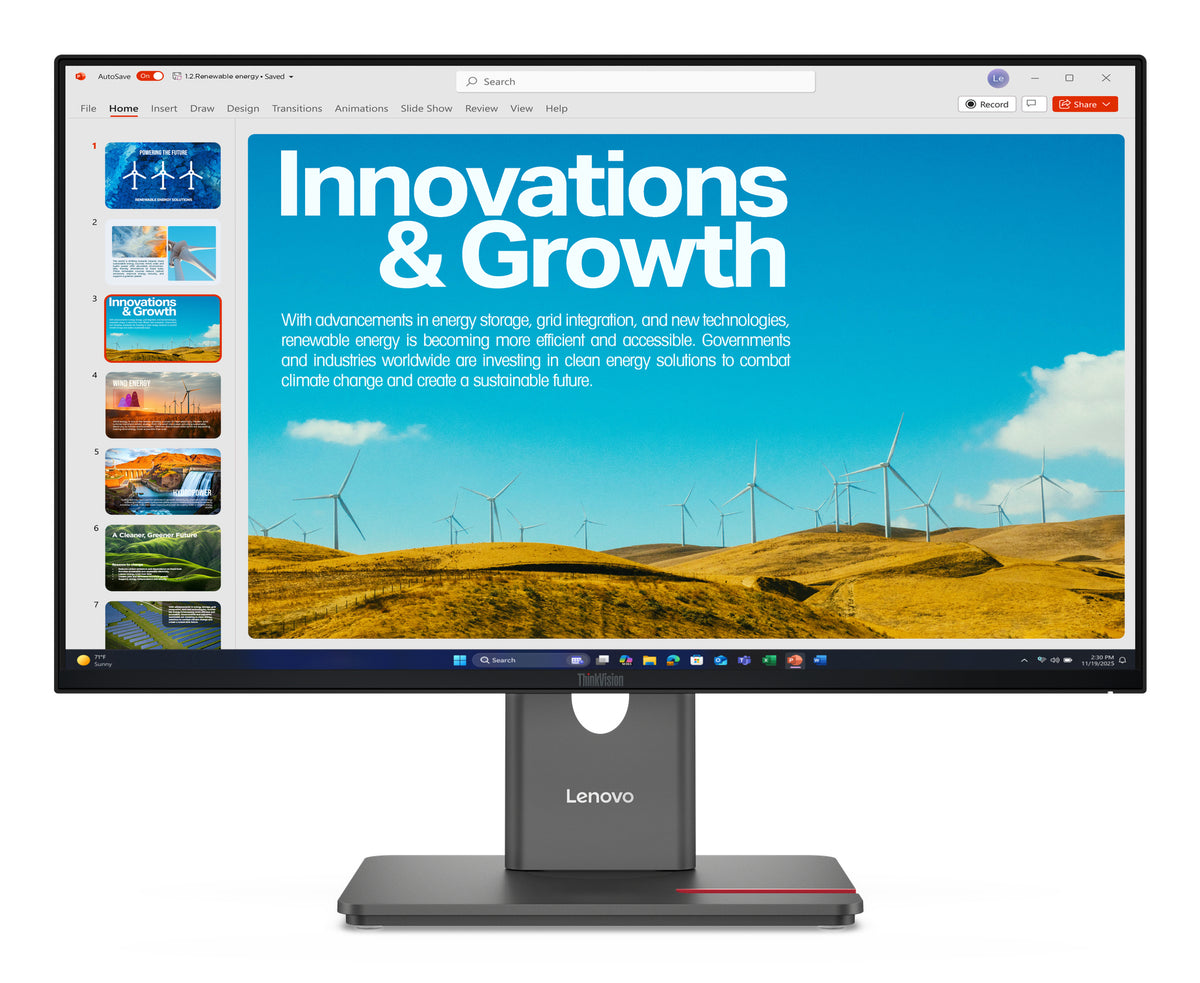 Lenovo Monitor ThinkVision P24QD-40 23,8" IPS QHD 4ms 300cd 1500:1 120Hz Dock DaisyChain HUB Tilt Swivel Lift