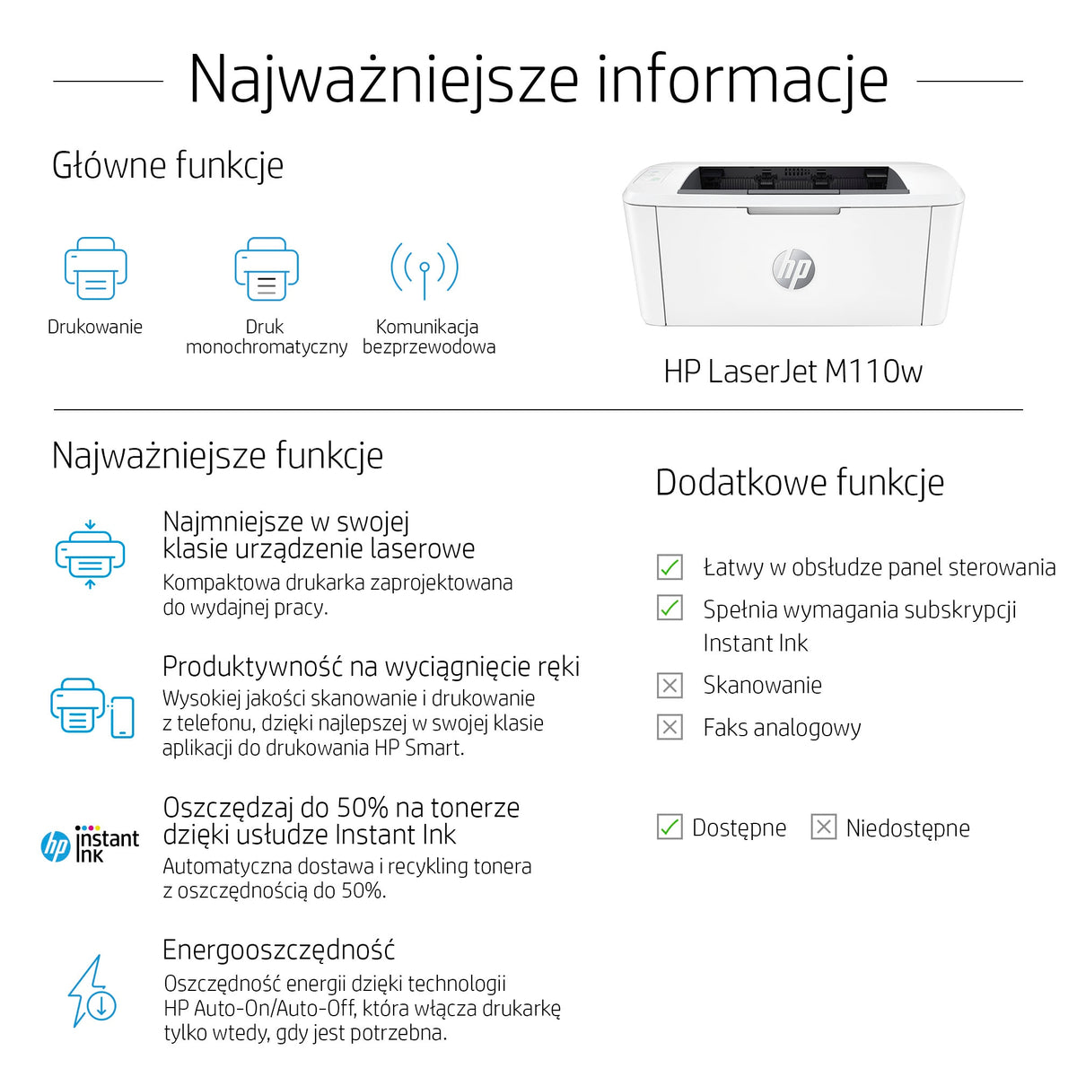 HP Inc. HP LaserJet M110w Printer