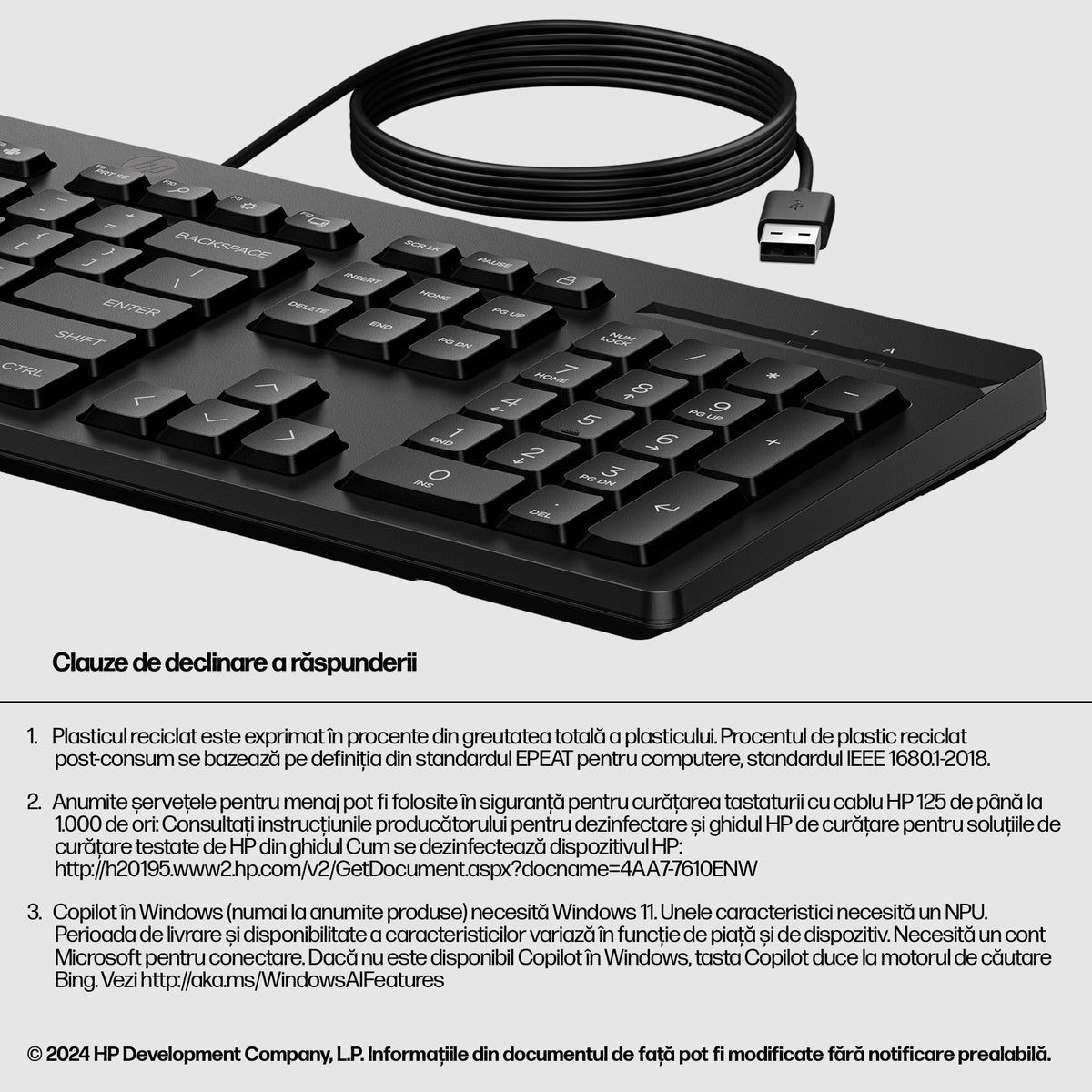HP Inc. HP 125 G2 USB WD KEYBOARD/INTL ENGLISH