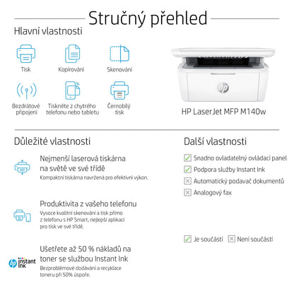 HP Inc. HP LaserJet MFP M140w Printer