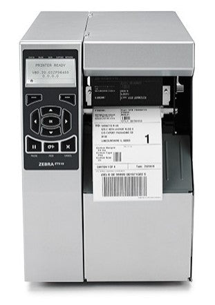 Zebra TT Printer ZT510; 4", 203 dpi, Euro and UK cord, Serial, USB, Gigabit Ethernet, Bluetooth LE, Rewind, Mono, ZPL