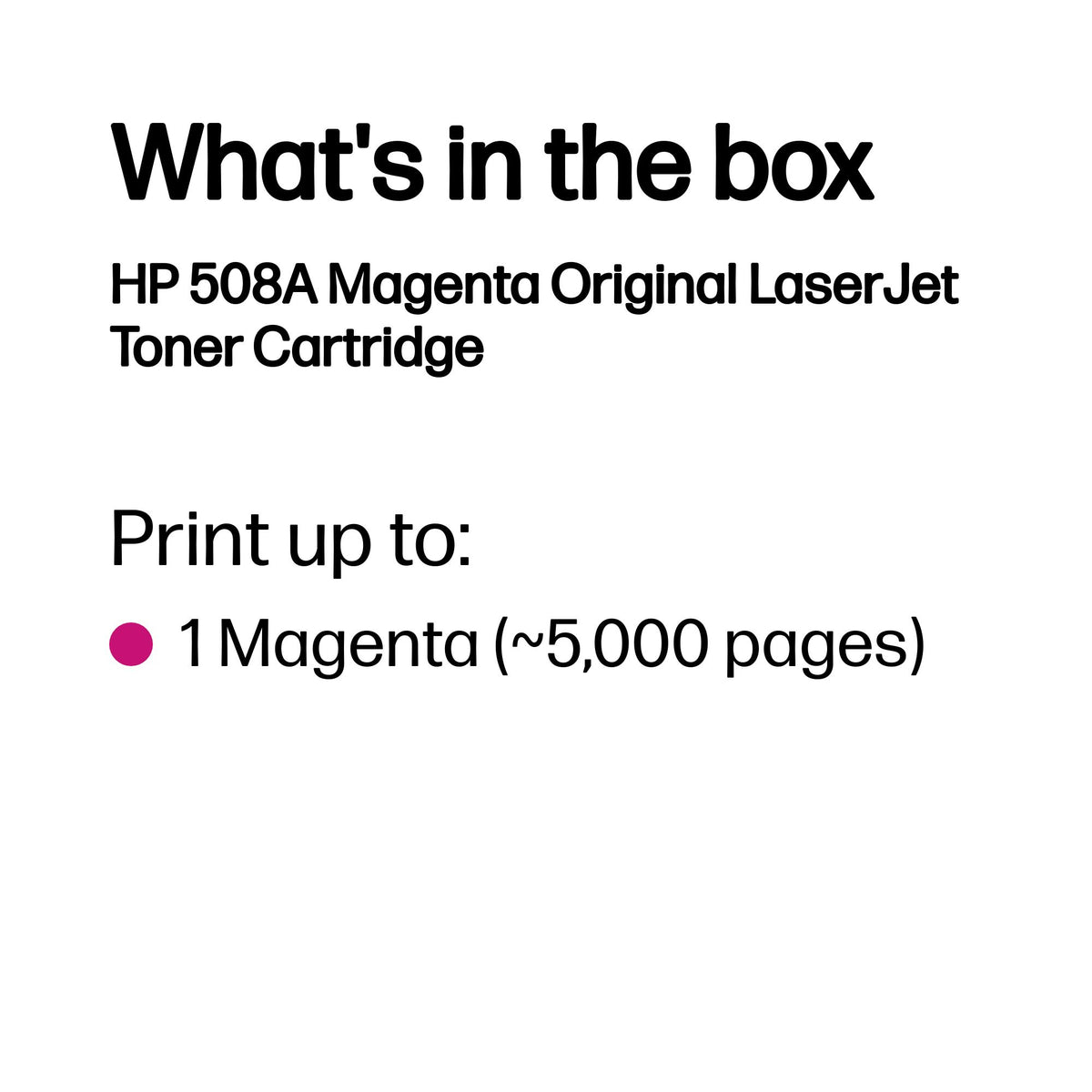 HP Inc. TONER CARTRIDGE 508A MAGENTA/.