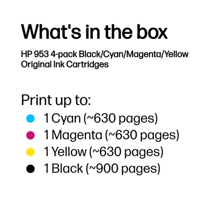 HP Inc. HP 953 4-PACK/Black/CYAN/MAGENTA/YELLOW ORIGIN