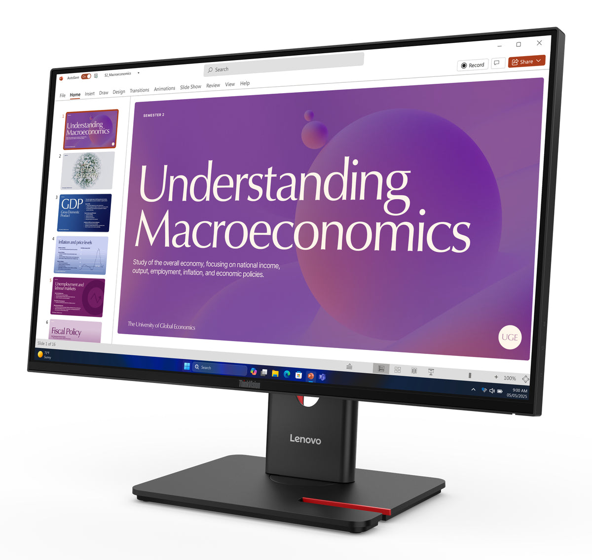 Lenovo Monitor ThinkVision T24D-40 23,8" IPS FHD 4ms 250cd 1500:1 120Hz Dock DaisyChain HUB Tilt Swivel Lift Pivot