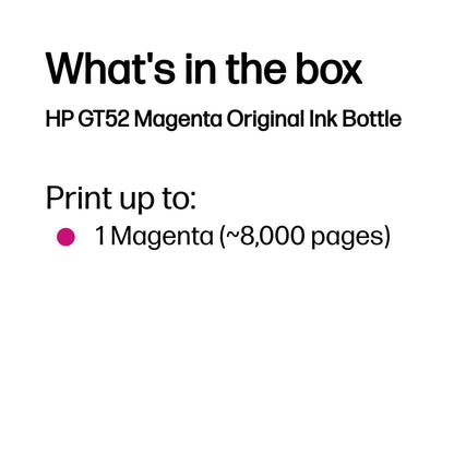 HP Inc. HP GT52 MAGENTA ORIGINAL INK/HUNGARY ONLY