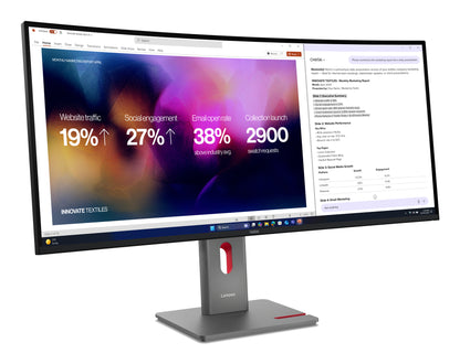 Lenovo Monitor ThinkVision P40WD-40 40" IPS 5K WUHD AG Curved 4ms 1000:1 120Hz Dock Daisy MC60 Camera Speakers Tilt Swivel Lift 1mTB