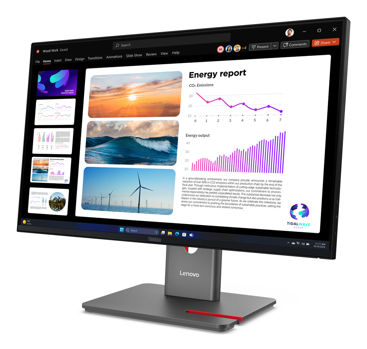 Lenovo Monitor ThinkVision P24Q-40 23,8" IPS QHD AG 4ms 300cd 1500:1 120Hz HUB Tilt Swivel Lift Pivot 3Y