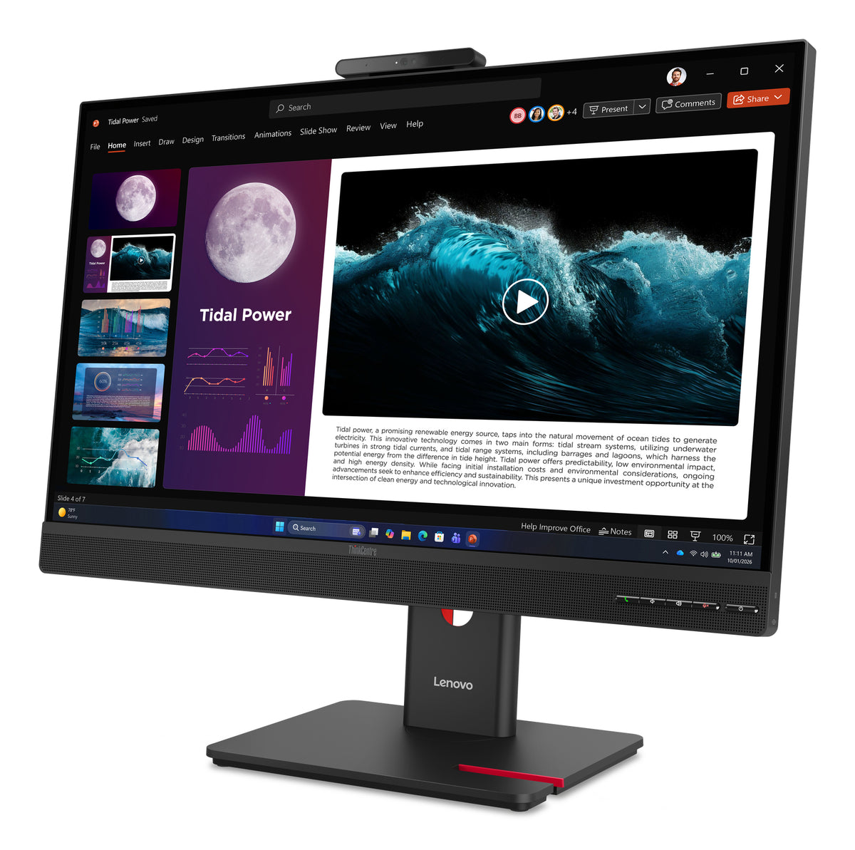 Lenovo Monitor ThinkVision TIO27 G7 27" IPS QHD AG 4ms 350cd 1500:1 120Hz HUB Speakers Camera Tilt Swivel Lift Pivot