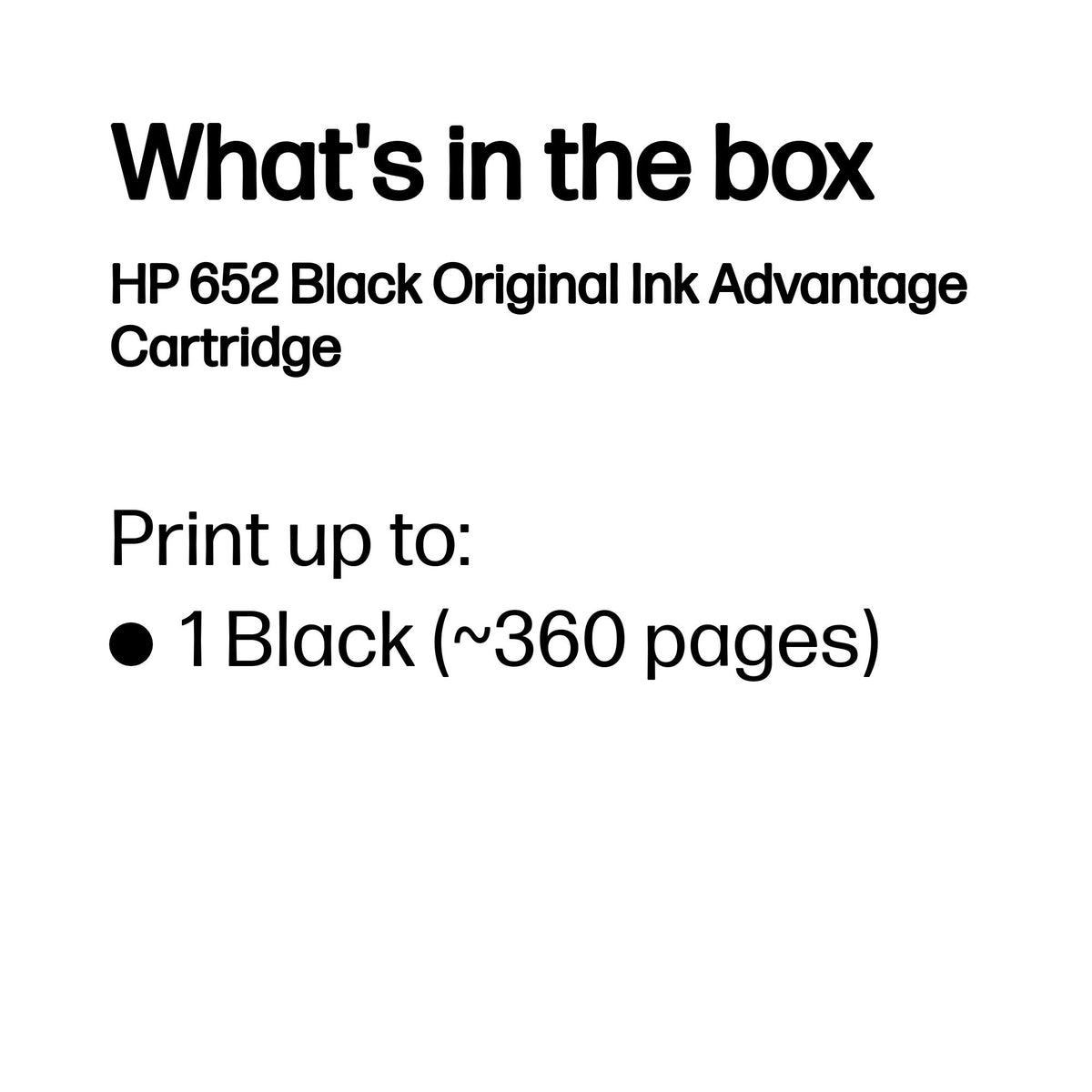 HP Inc. INK CARTRIDGE NO 652 Black/HU
