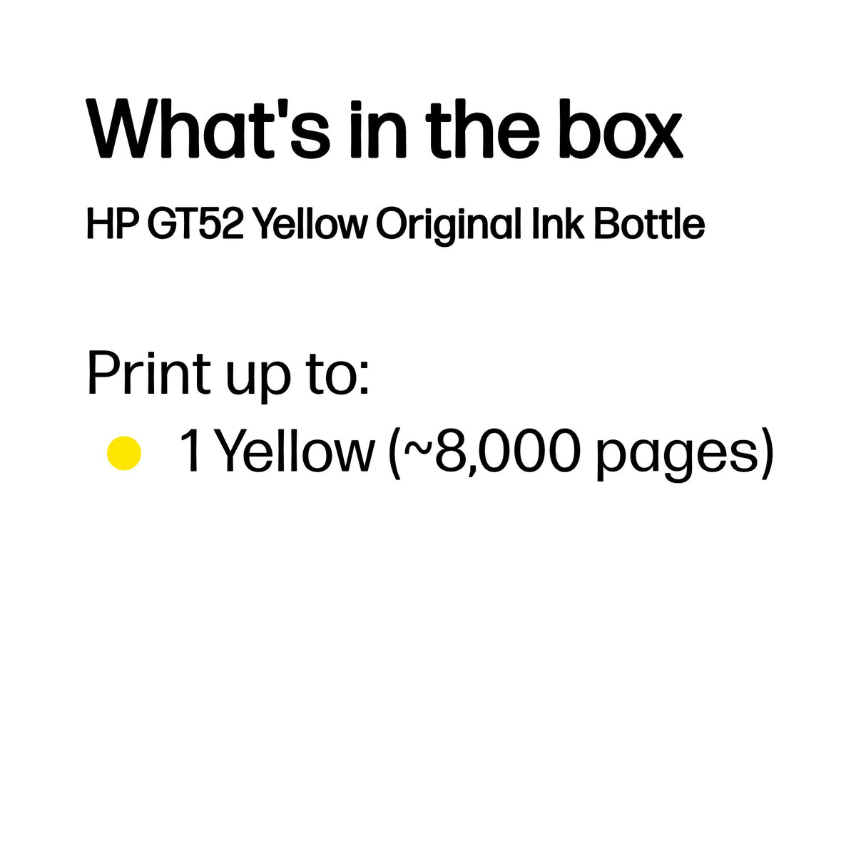 HP Inc. HP GT52 YELLOW ORIGINAL INK/HUNGARY ONLY
